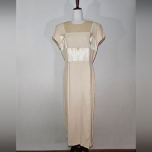 Michael Blair Vintage Faux Wrap Maxi Dress Size 12 Large